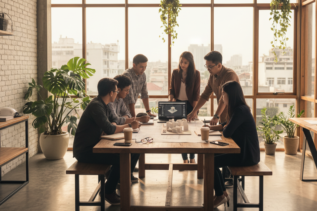 Desain arsitektur oleh PT SANS TRILOGI PERKASA