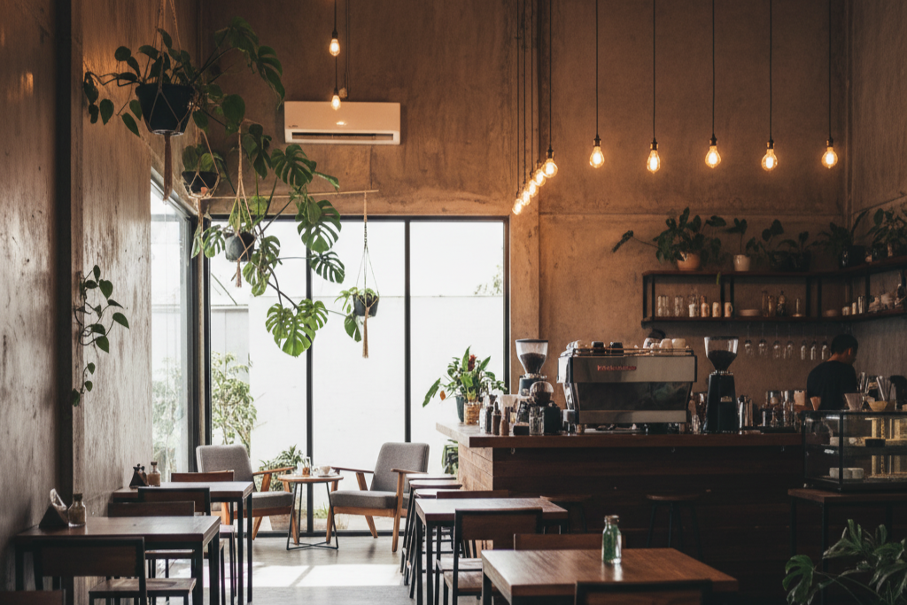 Desain Interior Kafe Kopi di Way Halim, Bandar Lampung